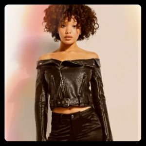 Off The Shoulder Motor Jacket